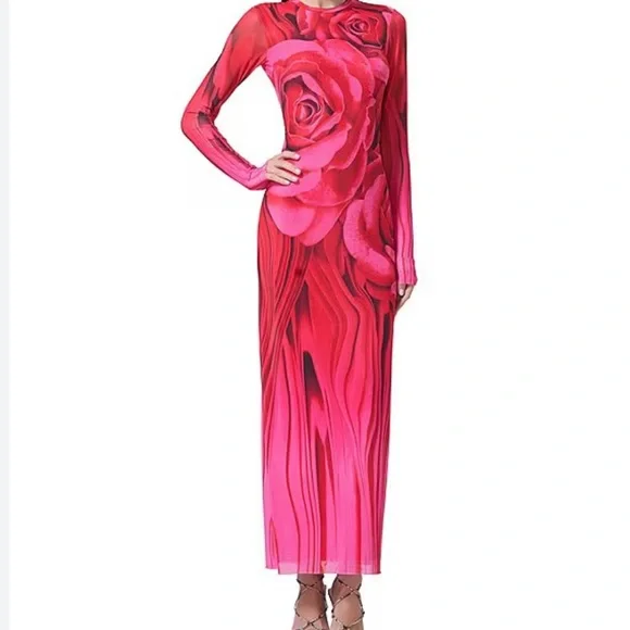 chinese dress ladies thelma-dress-rainbow-stripe – AFRM main image 0